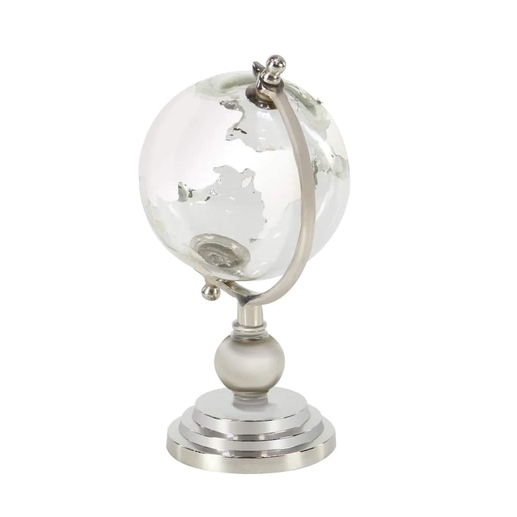 Brand new 🧨 11" Silver Glass Traditional Globe by Ivory and Iris 🔥 4 Brand new 🧨 11" Silver Glass Traditional Globe by Ivory and Iris 🔥 - Image 4