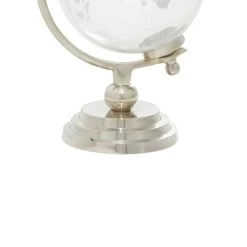 Brand new 🧨 11" Silver Glass Traditional Globe by Ivory and Iris 🔥 11 Brand new 🧨 11" Silver Glass Traditional Globe by Ivory and Iris 🔥 -Cheap Ivory and Iris Store D365491S 4