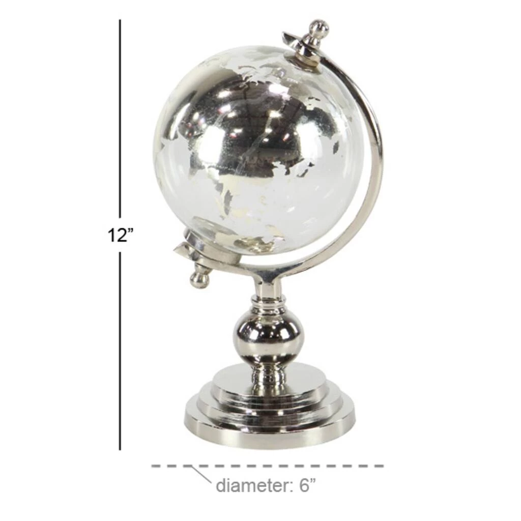 Brand new 🧨 11" Silver Glass Traditional Globe by Ivory and Iris 🔥 6 Brand new 🧨 11" Silver Glass Traditional Globe by Ivory and Iris 🔥 - Image 6