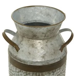 Buy 🔥 12" Gray Decorative Tin Milk Can by Ivory and Iris 😍 -Cheap Ivory and Iris Store D365495S 4