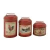 Deals ❤️ Red Tin Farmhouse Decorative Jar Set by Ivory and Iris 🔔