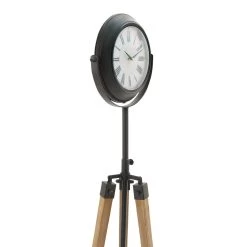 Discount 🌟 5ft. Black Metal Industrial Clock by Ivory and Iris 🤩 -Cheap Ivory and Iris Store D365500S 2