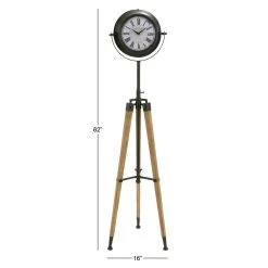 Discount 🌟 5ft. Black Metal Industrial Clock by Ivory and Iris 🤩 -Cheap Ivory and Iris Store D365500S 3