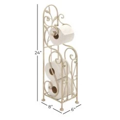 Discount 🛒 24" Cream Iron Traditional Toilet Paper Towel Holder by Ivory and Iris 🧨 -Cheap Ivory and Iris Store D365509S 8