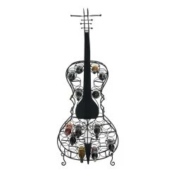 Best deal 🧨 68" Black Metal Cello-Shaped Wine Holder Rack by Ivory and Iris 🎉
