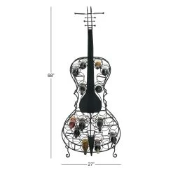 Best deal 🧨 68" Black Metal Cello-Shaped Wine Holder Rack by Ivory and Iris 🎉 -Cheap Ivory and Iris Store D365510S 10