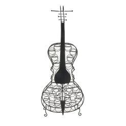 Best deal 🧨 68" Black Metal Cello-Shaped Wine Holder Rack by Ivory and Iris 🎉 -Cheap Ivory and Iris Store D365510S 2