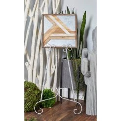 Cheap ✔️ 46'' Gray Iron Traditional Easel by Ivory and Iris ⌛ -Cheap Ivory and Iris Store D365512S 6