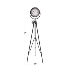 Brand new 🤩 57" Black Metal Standing Industrial Clock by Ivory and Iris 🤩 -Cheap Ivory and Iris Store D365522S 5