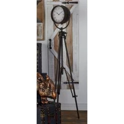 Brand new 🤩 57" Black Metal Standing Industrial Clock by Ivory and Iris 🤩 -Cheap Ivory and Iris Store D365522S 6