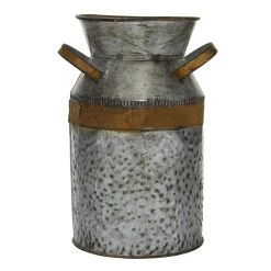 New 🔔 9" Gray Decorative Farmhouse Milk Can by Ivory and Iris 💯