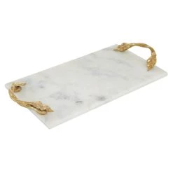 Best Sale π 21" White Marble Natural Serving Tray by Ivory and Iris π