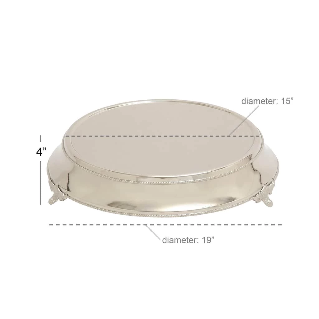 Best Sale 𧨠18" Traditional Round Silver Stainless Steel Beaded Cake Stand by Ivory and Iris π 3 Best Sale 𧨠18" Traditional Round Silver Stainless Steel Beaded Cake Stand by Ivory and Iris π - Image 3