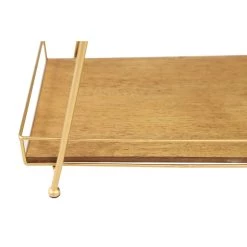 Best Pirce 💯 22" Brown Wood & Iron 2-Tier Tray Stand by Ivory and Iris 🛒 -Cheap Ivory and Iris Store D365530S 4