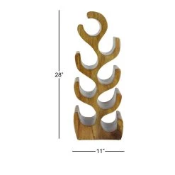 Flash Sale 🛒 28" Brown Wood Rustic Wine Holder Rack by Ivory and Iris ✨ -Cheap Ivory and Iris Store D365532S 8