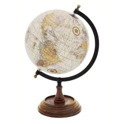 Budget β¨ 14" Brown Mango Wood Traditional Globe by Ivory and Iris π