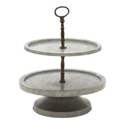 Hot Sale π 17" Gray Iron Farmhouse 2-Tier Tray Stand by Ivory and Iris π₯°