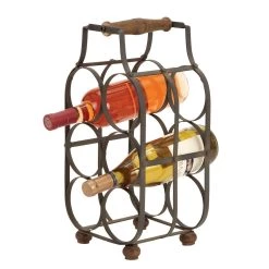 Budget 👏 16" Black Metal Rustic Wine Holder by Ivory and Iris ❤️