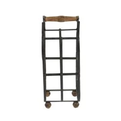 Budget 👏 16" Black Metal Rustic Wine Holder by Ivory and Iris ❤️ -Cheap Ivory and Iris Store D365562S 3