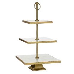 Best reviews of 🤩 24" Gold Marble & Aluminum 3-Tier Tray Stand by Ivory and Iris 🎁