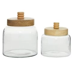 Coupon ❤️ Clear Glass Farmhouse Canisters Set by Ivory and Iris 😍