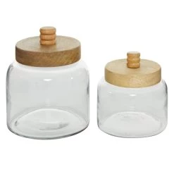 Coupon ❤️ Clear Glass Farmhouse Canisters Set by Ivory and Iris 😍 -Cheap Ivory and Iris Store D365576S 4