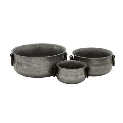 Best Sale 🎉 Gray Metal Farmhouse Planter Set by Ivory and Iris 🛒