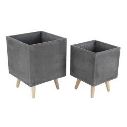 Outlet π₯ Dark Gray Contemporary Planter Set by Ivory and Iris β€οΈ