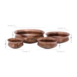 Promo 🎁 Copper Metal Rustic Planter Set by Ivory and Iris 🎁 -Cheap Ivory and Iris Store D365615S 9