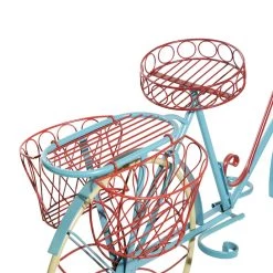 Best Pirce 🔔 54" Turquoise Iron Vintage Plant Stand by Ivory and Iris 👏 -Cheap Ivory and Iris Store D365618S 7