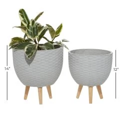 Discount 😉 Gray Contemporary Planter Set by Ivory and Iris 🌟 -Cheap Ivory and Iris Store D365621S 6