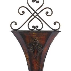 Deals 🛒 Brown Metal Traditional Planter Set by Ivory and Iris 😉 -Cheap Ivory and Iris Store D365622S 3