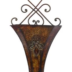 Deals 🛒 Brown Metal Traditional Planter Set by Ivory and Iris 😉 -Cheap Ivory and Iris Store D365622S 5