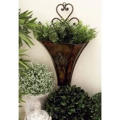 Deals 🛒 Brown Metal Traditional Planter Set by Ivory and Iris 😉 -Cheap Ivory and Iris Store D365622S 8