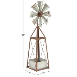 New 😀 Brown Metal Windmill Planter by Ivory and Iris 👍 -Cheap Ivory and Iris Store D365624S 8