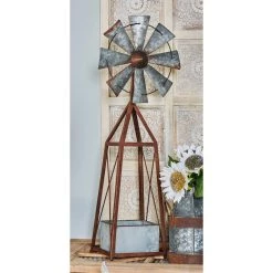 New 😀 Brown Metal Windmill Planter by Ivory and Iris 👍 -Cheap Ivory and Iris Store D365624S 9