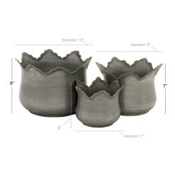 Outlet 🔥 Gray Metal Farmhouse Planter Set by Ivory and Iris 🛒 -Cheap Ivory and Iris Store D365632S 8