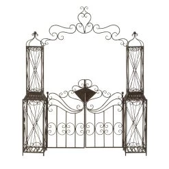 Best deal 🧨 8ft. Black Traditional Tin Gated Garden Arbor by Ivory and Iris ✔️