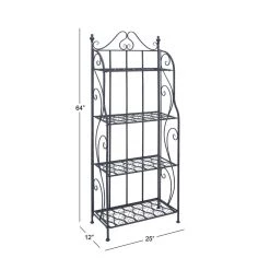 Best deal βοΈ 64" Black 4-Tier Iron Traditional Baker's Rack by Ivory and Iris π 14 Best deal βοΈ 64" Black 4-Tier Iron Traditional Baker's Rack by Ivory and Iris π -Cheap Ivory and Iris Store D365646S 8