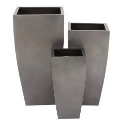 Best deal 💯 Gray Metal Modern Planter Set by Ivory and Iris 🧨
