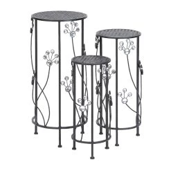 Best Sale 🔥 Black Metal Traditional Plantstand Set by Ivory and Iris 🔔