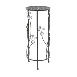 Best Sale 🔥 Black Metal Traditional Plantstand Set by Ivory and Iris 🔔 -Cheap Ivory and Iris Store D365649S 4