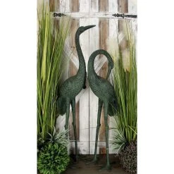 Best Sale ✔️ Green Aluminum Coastal Garden Bird Sculpture Set by Ivory and Iris 🥰 -Cheap Ivory and Iris Store D365654S 15