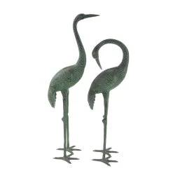 Best Sale ✔️ Green Aluminum Coastal Garden Bird Sculpture Set by Ivory and Iris 🥰 -Cheap Ivory and Iris Store D365654S 4