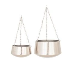 Hot Sale 🎁 Silver Metal Glam Planter Set, 5" & 7" by Ivory and Iris 😀