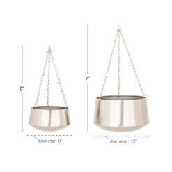 Hot Sale 🎁 Silver Metal Glam Planter Set, 5" & 7" by Ivory and Iris 😀 -Cheap Ivory and Iris Store D365656S 4