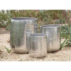 New 🎉 Silver Aluminum Glam Planter Set by Ivory and Iris ⭐ -Cheap Ivory and Iris Store D365668S 8