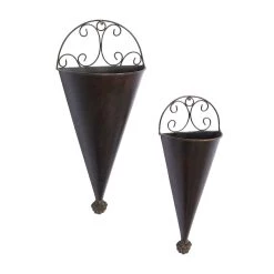 Cheapest π Black Metal Cone Rustic Planter Set by Ivory and Iris π€©