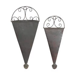 Cheapest 😉 Black Metal Cone Rustic Planter Set by Ivory and Iris 🤩 -Cheap Ivory and Iris Store D365671S 5