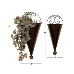 Cheapest 😉 Black Metal Cone Rustic Planter Set by Ivory and Iris 🤩 -Cheap Ivory and Iris Store D365671S 7